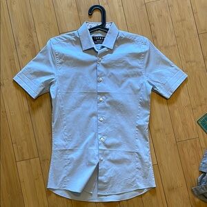 Topman Light Blue Casual Button Down Shirt Short Sleeve